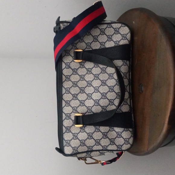 Authentic Vintage Gucci GG Monogram Supreme Sherry Web Ophidia Boston Doctor Bag - Picture 5 of 11